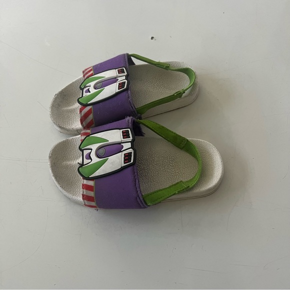 Disney Store Buzz Lightyear Toy Story Slides Flip Flops for Kids 7/8 - Picture 6 of 6